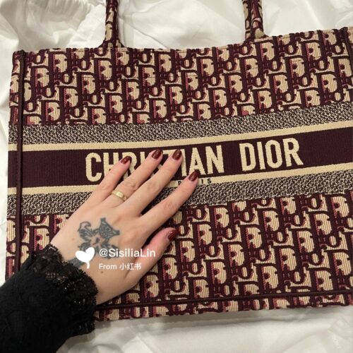Dior wine red tote