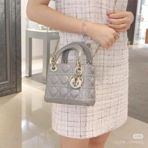 Dior Three Grid Pearl Grey