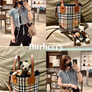 Burberry small bucket vegetable basket classic grid pattern never goes out of style