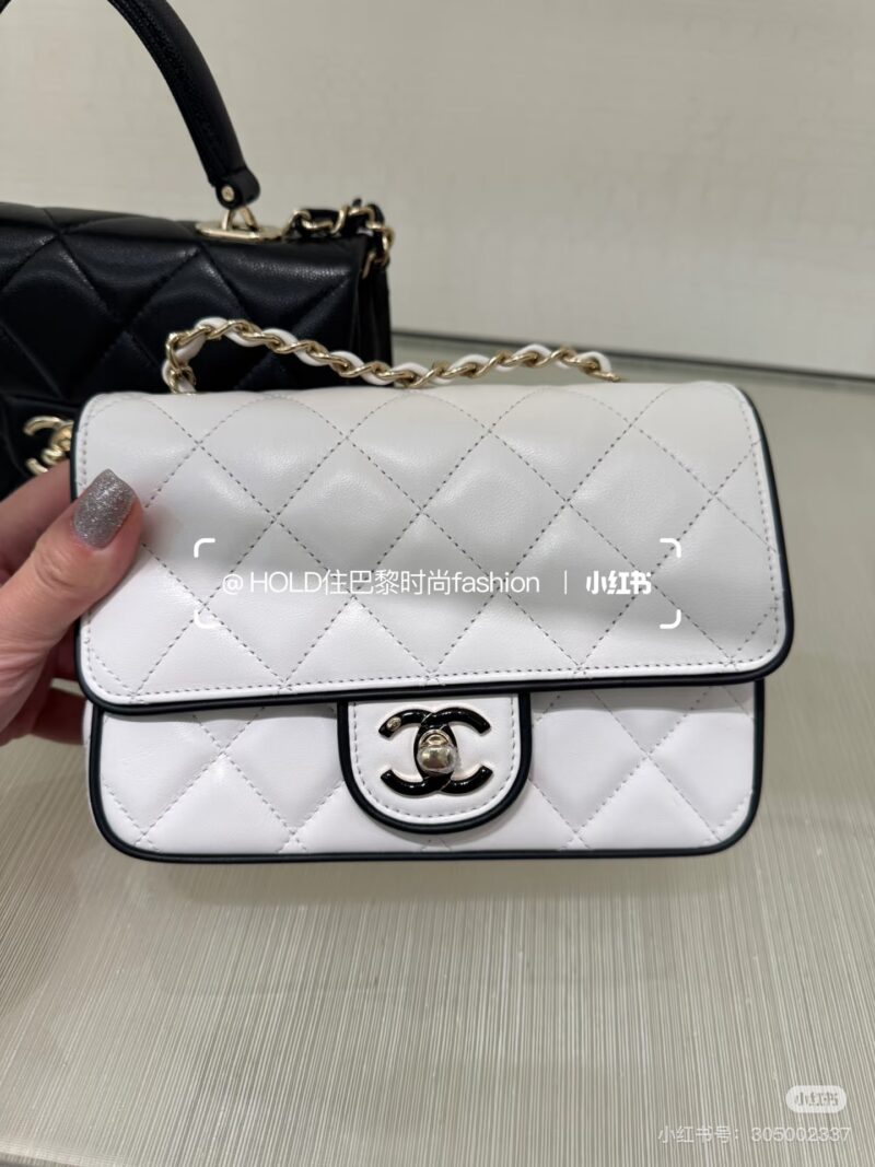 Chanel, white panda color, white square fat man