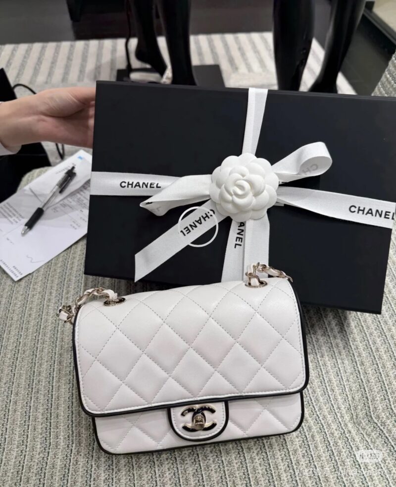 Chanel, white panda color, white square fat man
