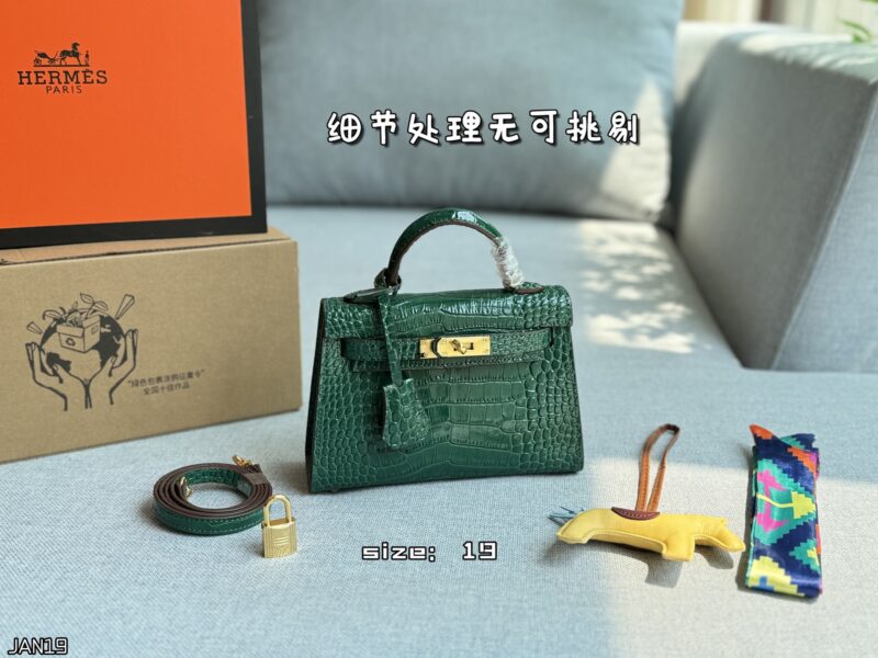 Color card ??
HERMES Hermes Mini Kelly 2nd Generation Crocodile Leather Kelly Bag Handbag with Gold Buckle