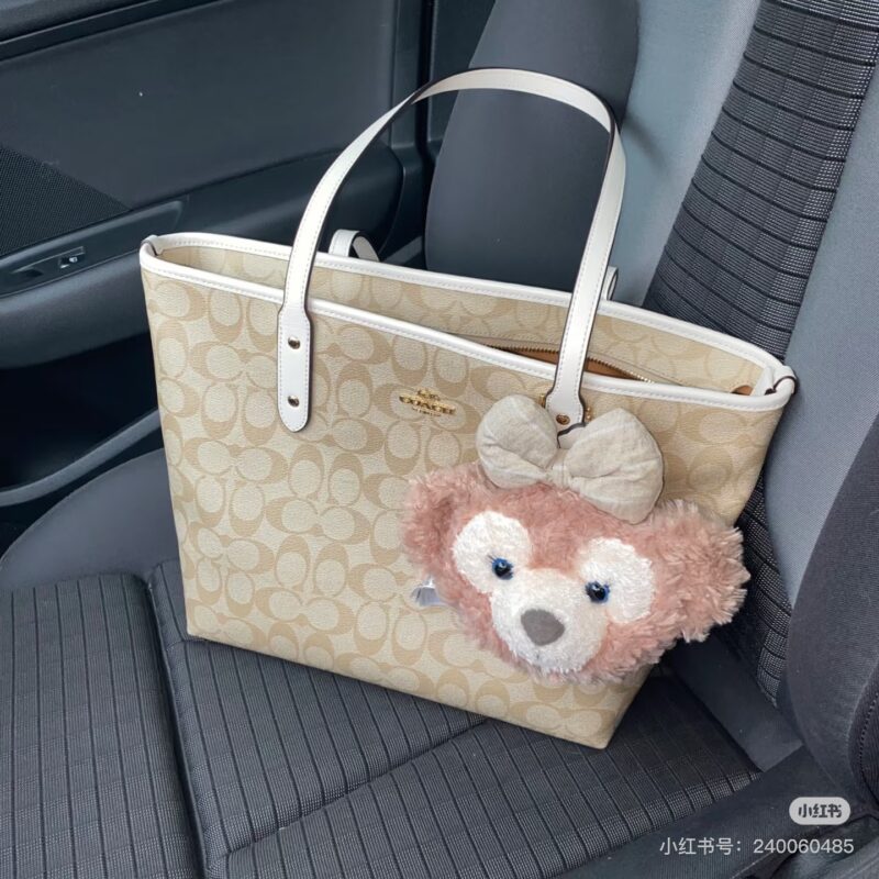 Coach shopping bag zipper shopping bag