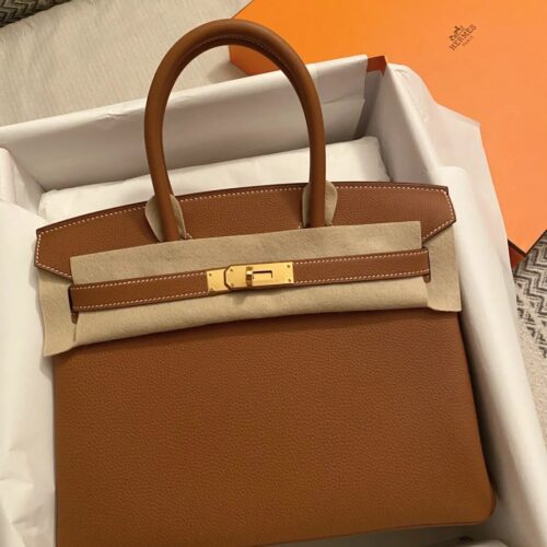 Hermes Platinum Gold Brown Super Tall