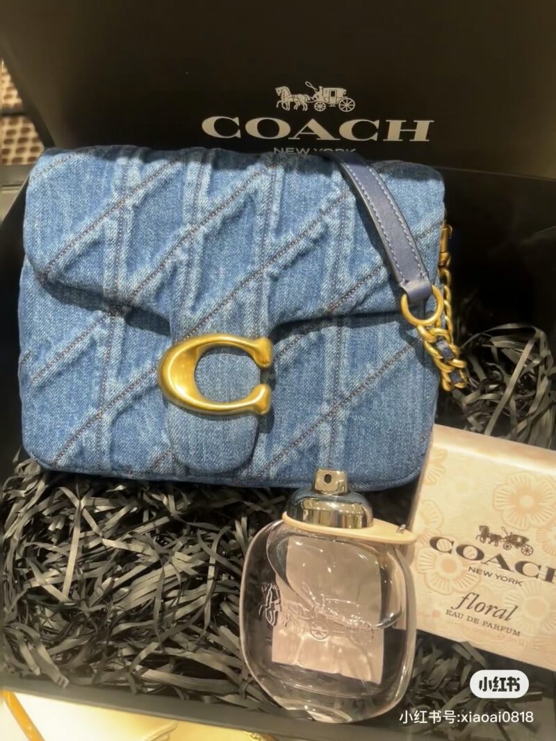 Coach denim small square bag