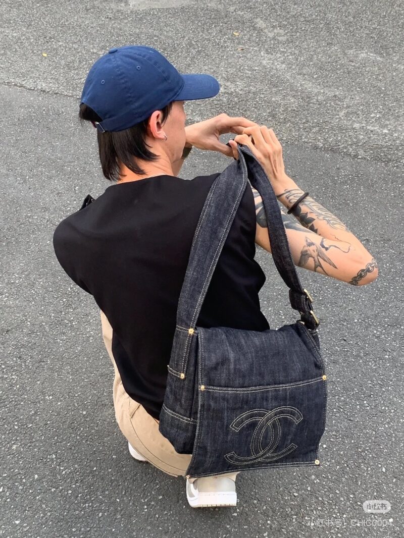 Chanel denim denim vintage bag
