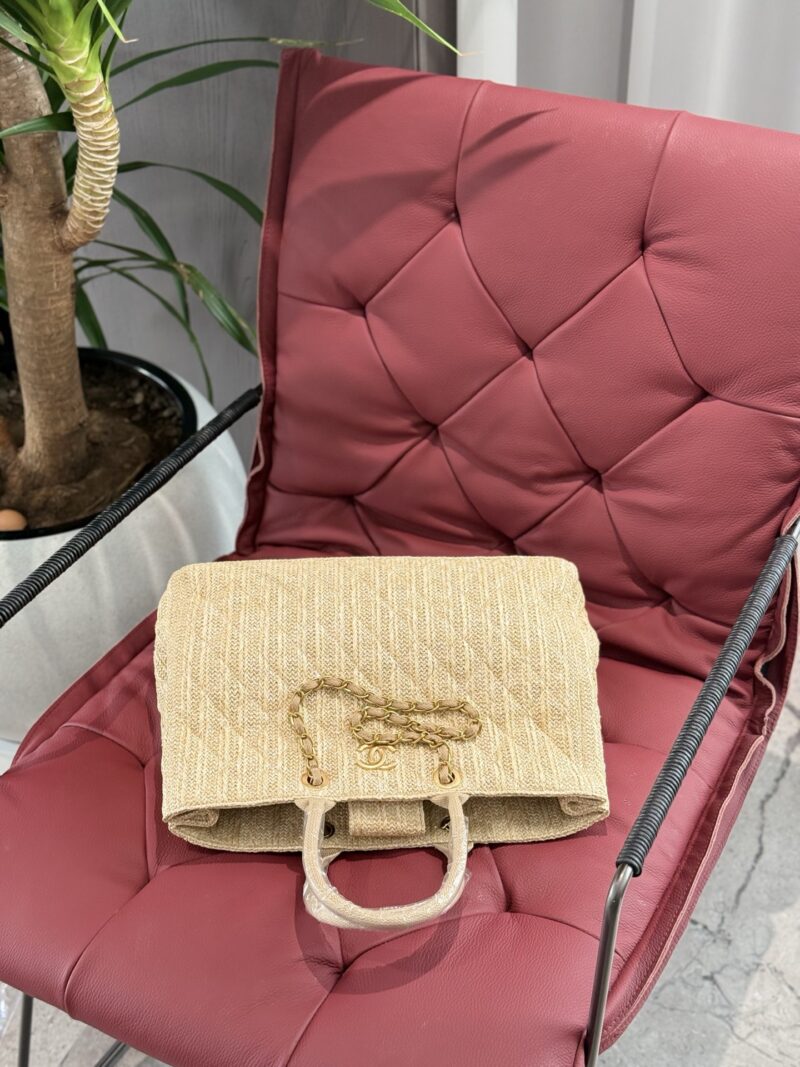 642c608bef.jpg Chanel woven shopping bag 36cm