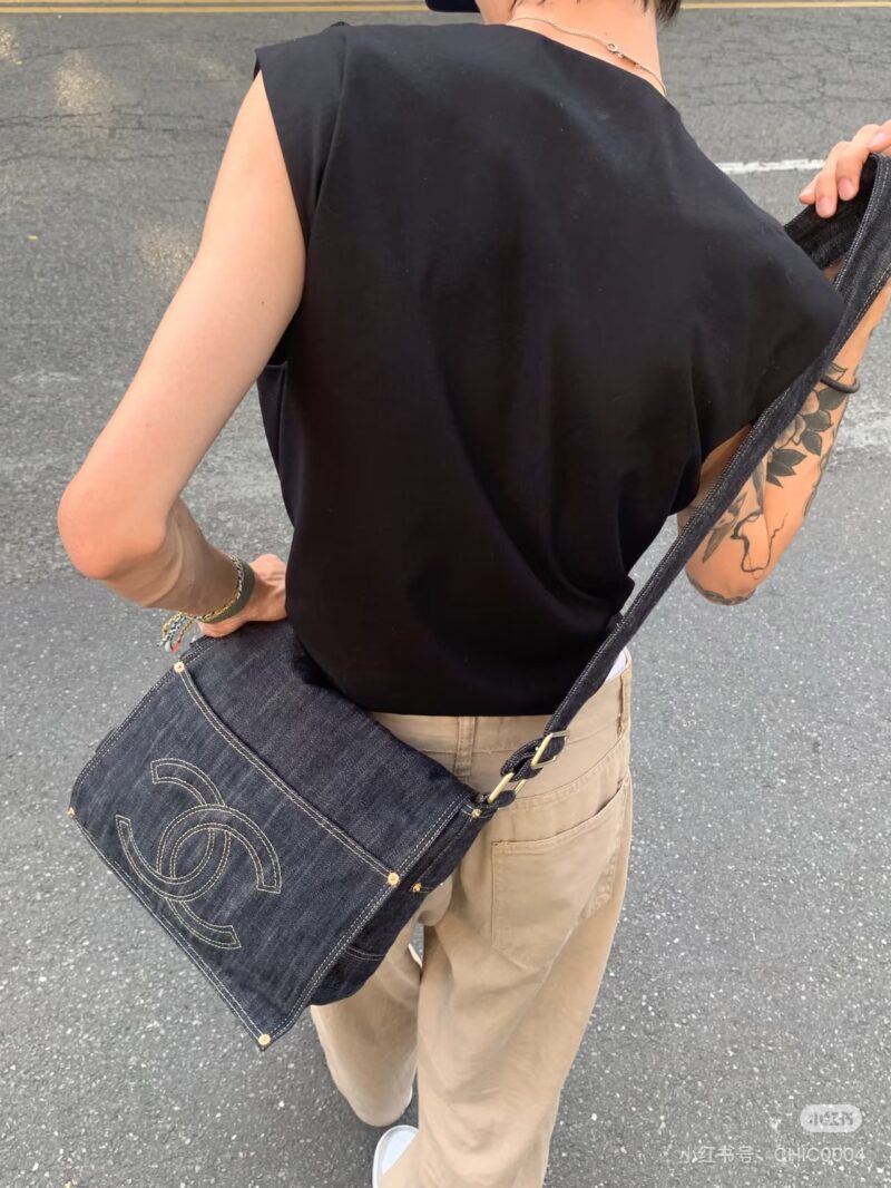 Chanel denim denim vintage bag
