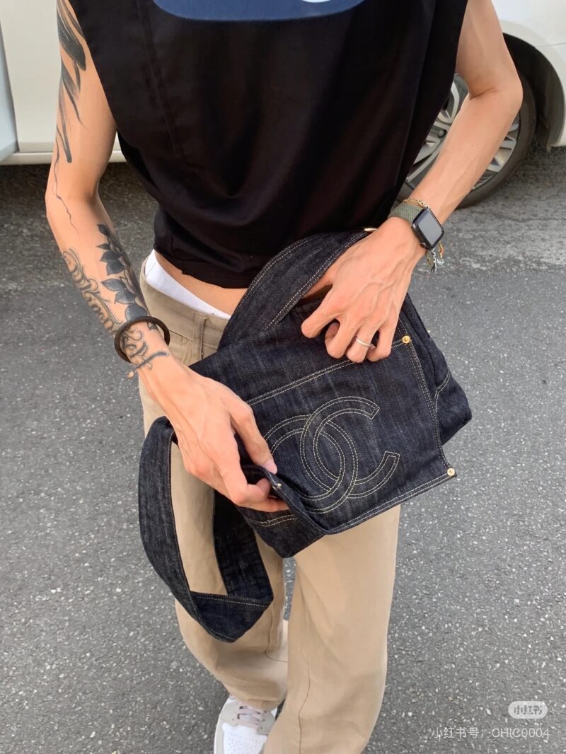 Chanel denim denim vintage bag