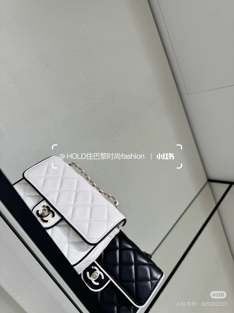 Chanel, white panda color, white square fat man