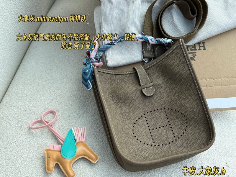 230 sets of packaging/scarves/pendants
size：16*18cm
Evelyn Elephant Grey Mini Evelyen
Looks very high-end and comfortable
Very suitable for daily commuting
And it can be carried or carried
One package is versatile!