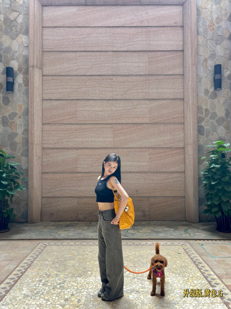 A bright yellow tote
