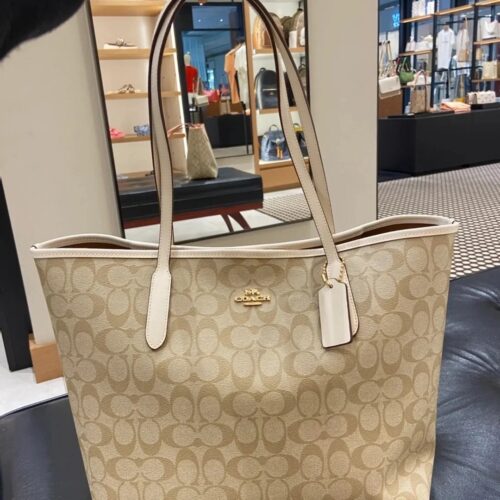 Coach shopping bag zipper shopping bag
