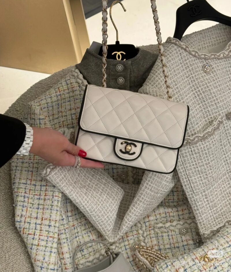 Chanel, white panda color, white square fat man