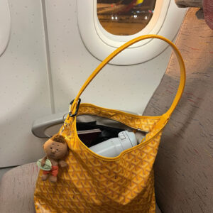 A bright yellow tote