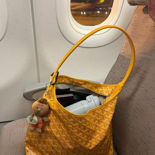 A bright yellow tote