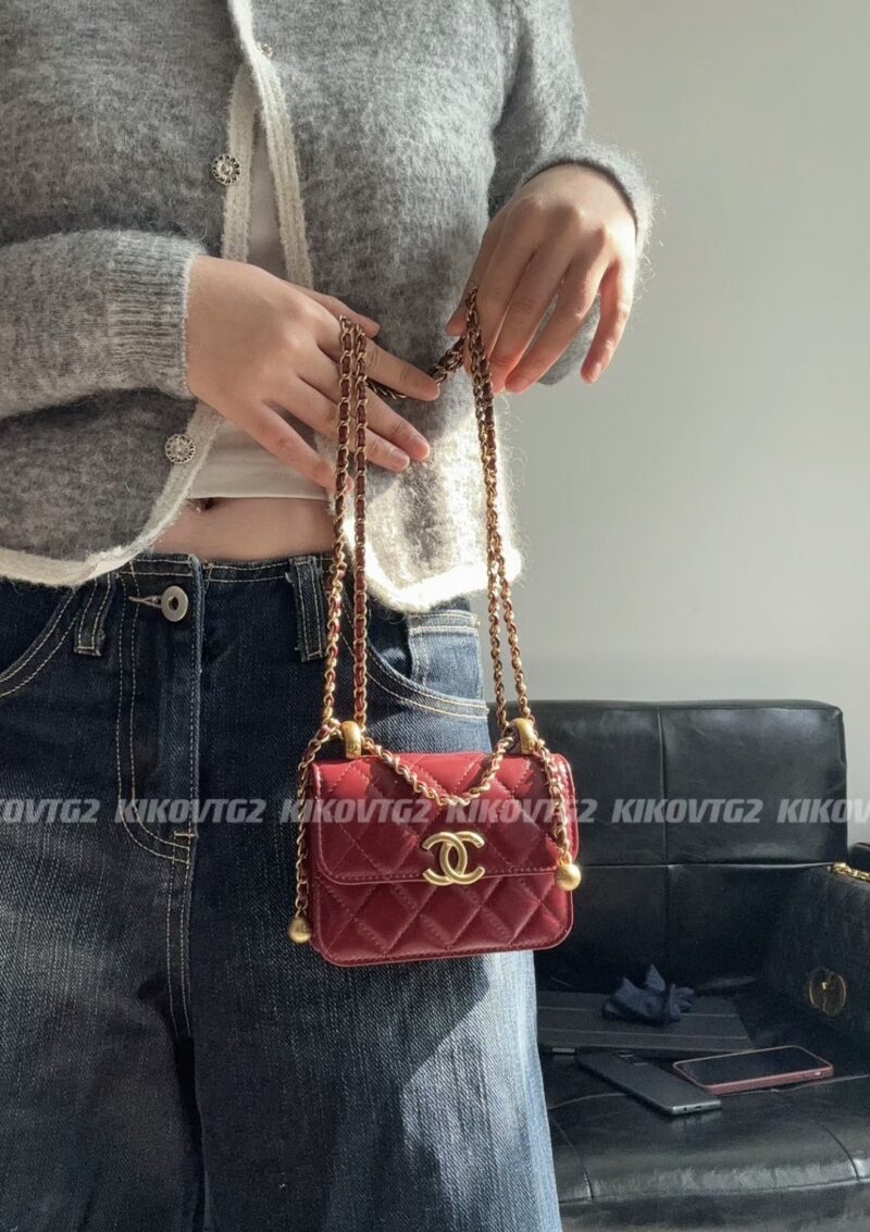 Double Gold Bead Mini Mouth Red Envelope
