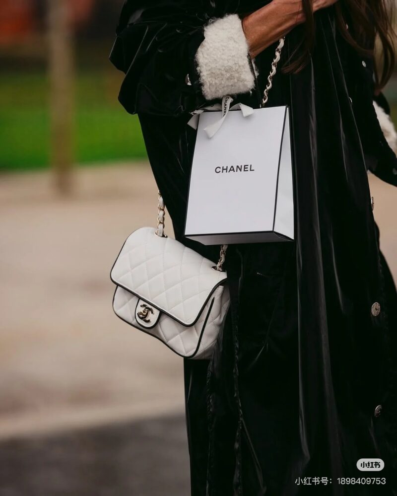 Chanel, white panda color, white square fat man