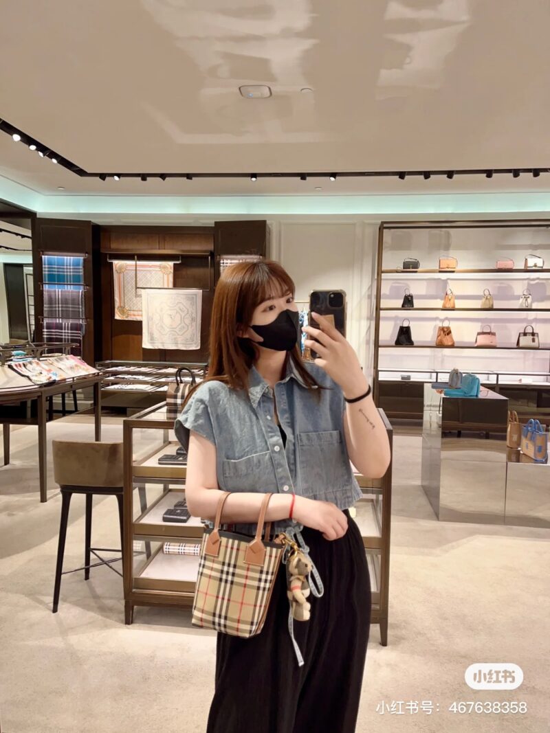 ebf529f03f.jpg Burberry small bucket vegetable basket classic grid pattern never goes out of style